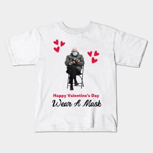 Bernie Sanders Mittens Funny Valentine Quarantine Inauguration Meme Kids T-Shirt